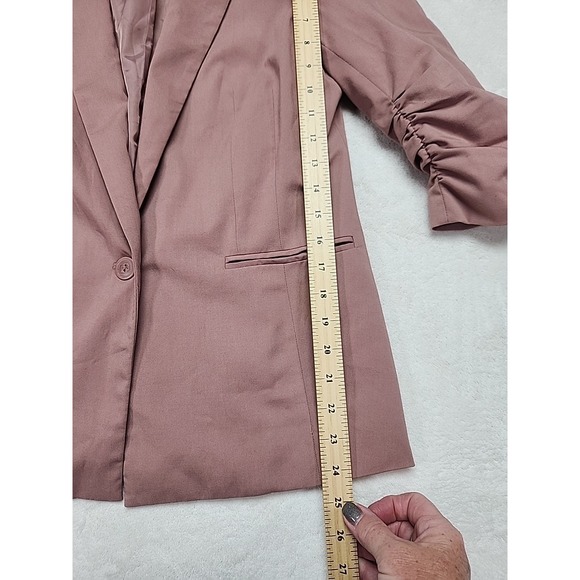 LC Lauren Conrad Womens Sz 6 3/4 Sleeve Open Front Blazer Jacket Pinkish Mauve - Picture 4 of 7